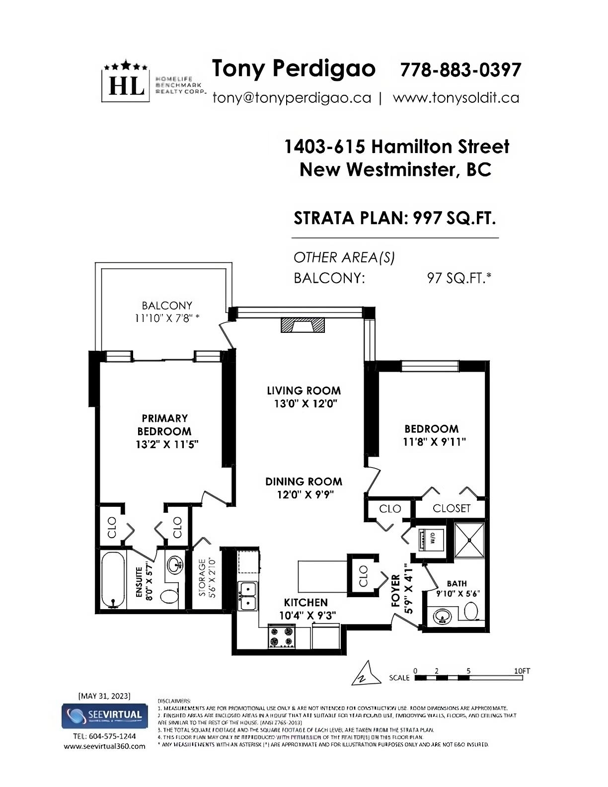 1403 615 HAMILTON STREET, #1403